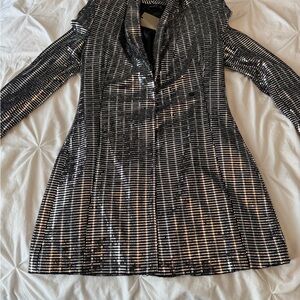 Glamorous Black and Silver Long Sleeve Zara blazer